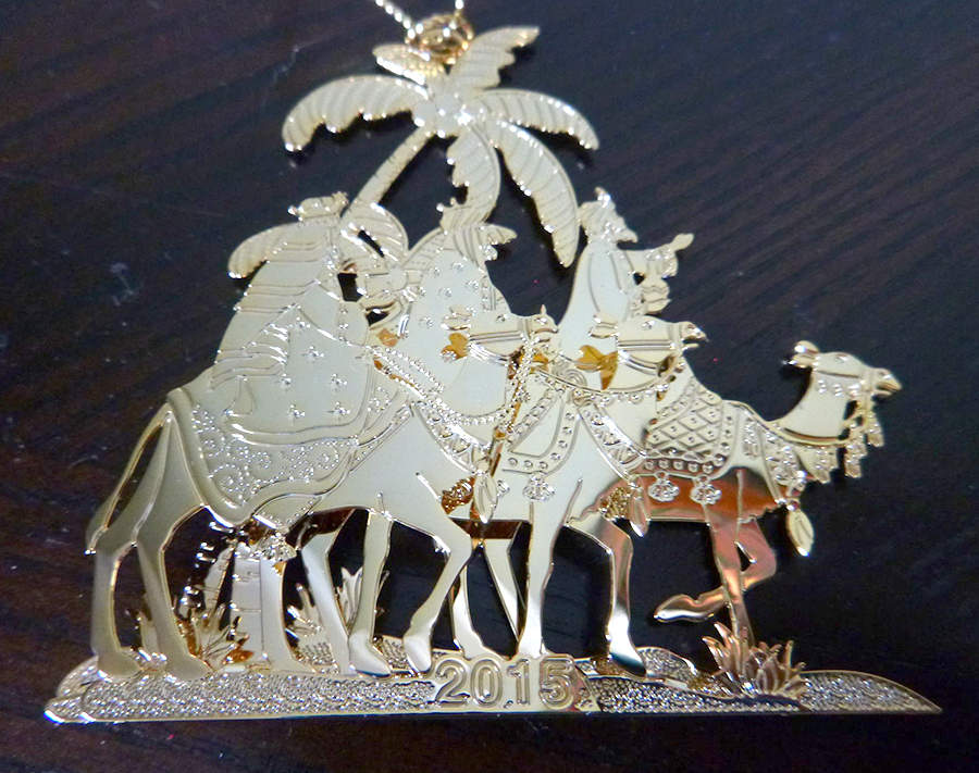 2015 Gold Christmas Ornament Collection 3 Kings - No Box by Danbury Mint-1