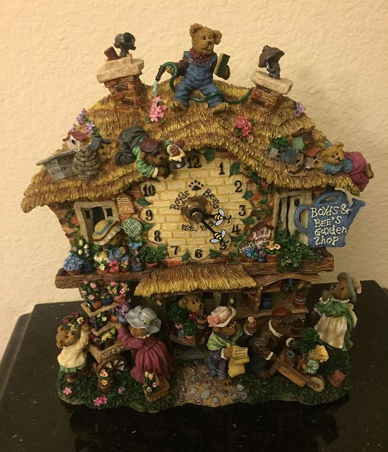 Boyds Bears Collector Clock Garden Shop - No Box by Danbury Mint-1