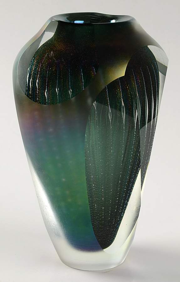 Art Glass Giftware Black Knight Vase - No Box by Daniel Mckenna-1