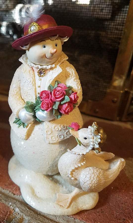 Winter Promenade Snow Woman And Goose - Boxed by Demdaco-1