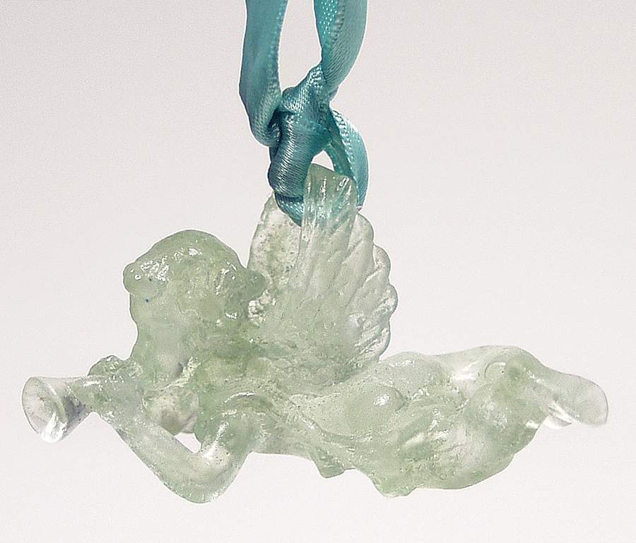 Angel Ornaments Cherub Musician-Vert - No Box by Daum-1