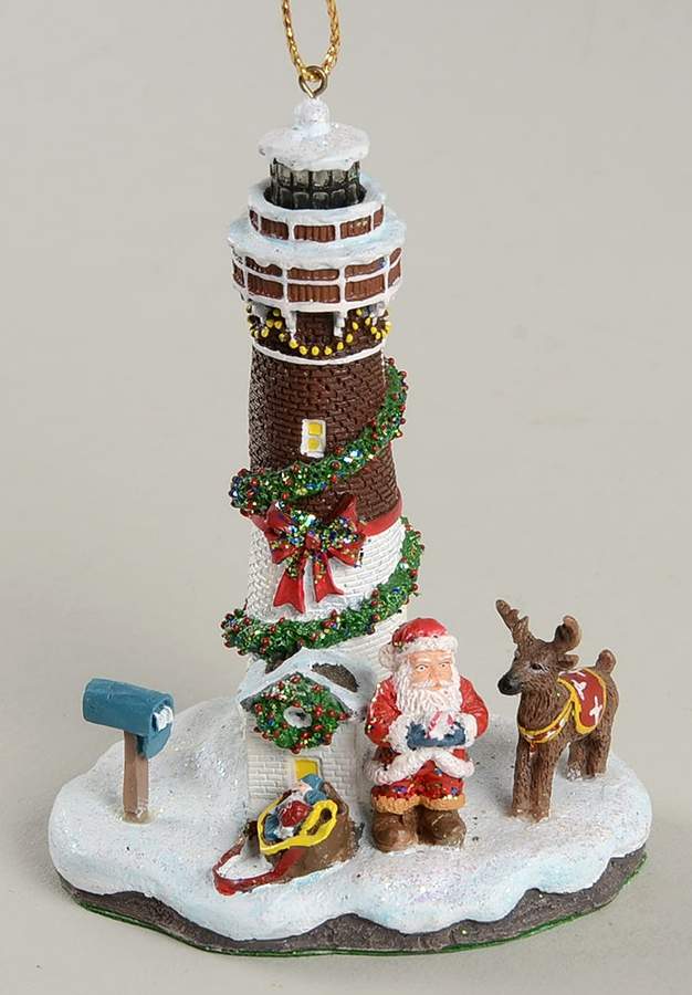 Christmas Lighthouse Ornaments Barnegat, Long Beach Island, New Jersey - No Box by Danbury Mint-1