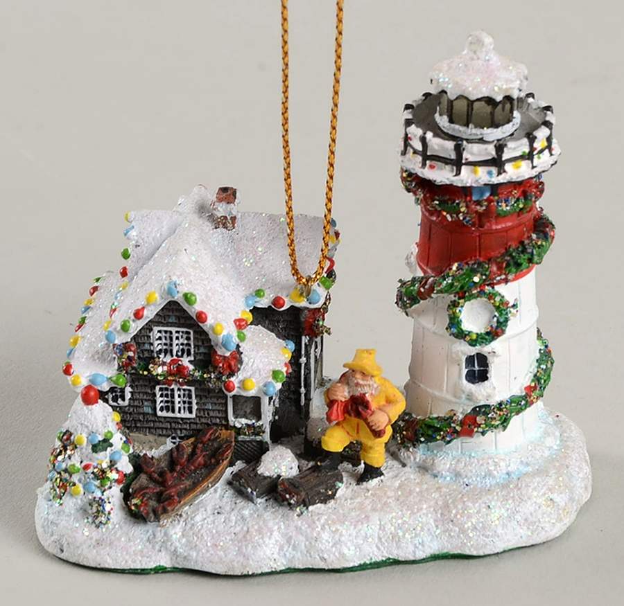 Christmas Lighthouse Ornaments Nauset Light, Cape Cod, Ma - No Box by Danbury Mint-1