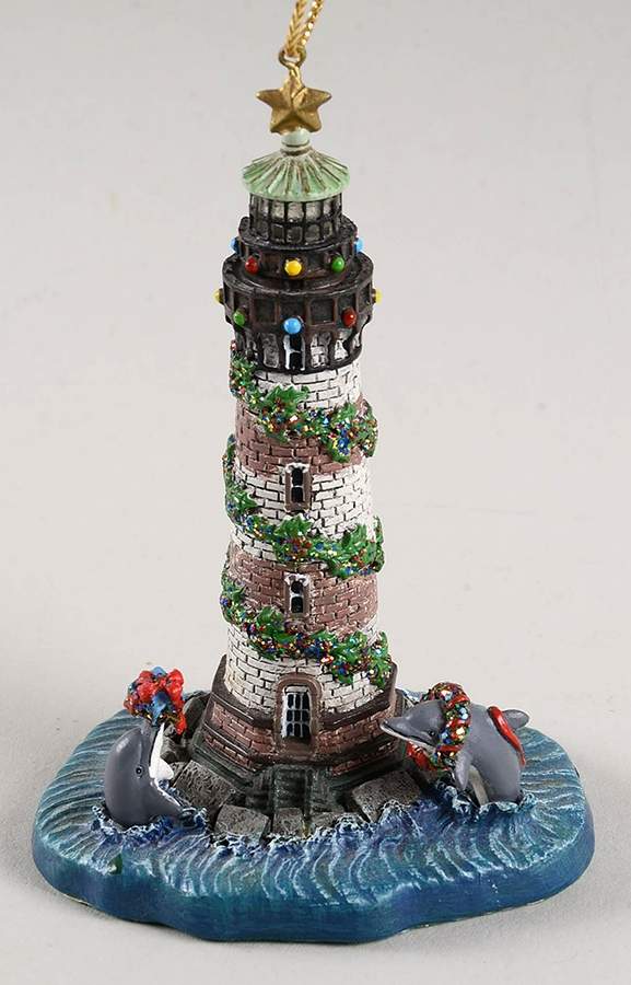 Christmas Lighthouse Ornaments Old Charleston Light, Morris Island, Sc - No Box by Danbury Mint-1