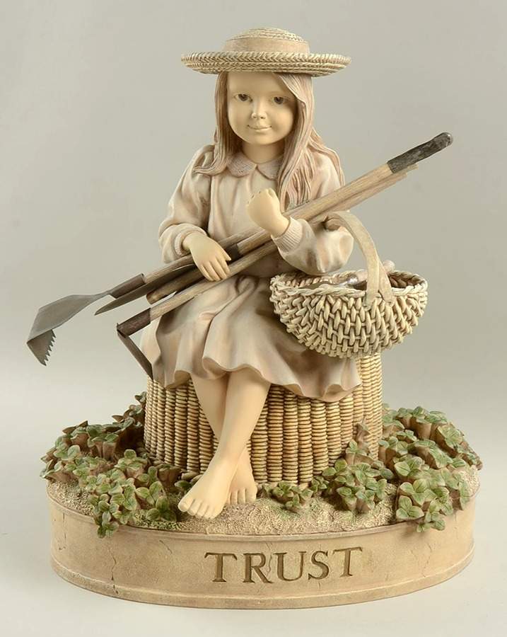 Vintage Virtues Trust Girl-Large - Boxed by Demdaco-1