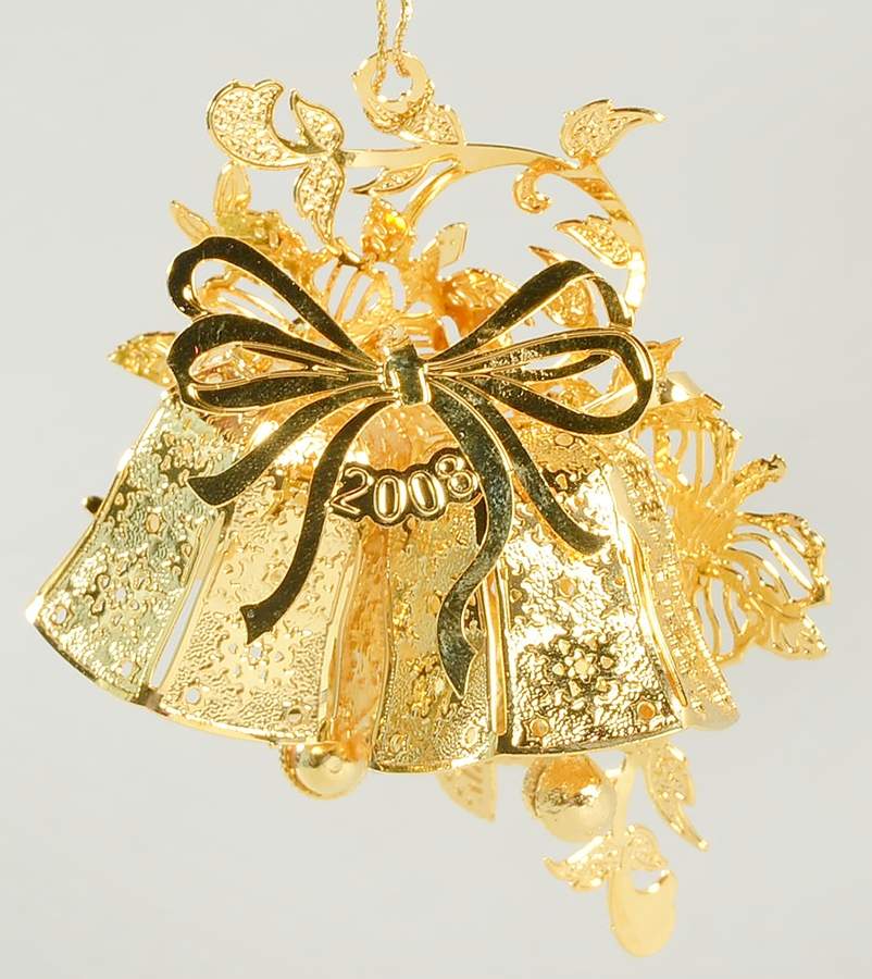 2008 Gold Christmas Ornament Coll Ring In The Season - No Box by Danbury Mint-1