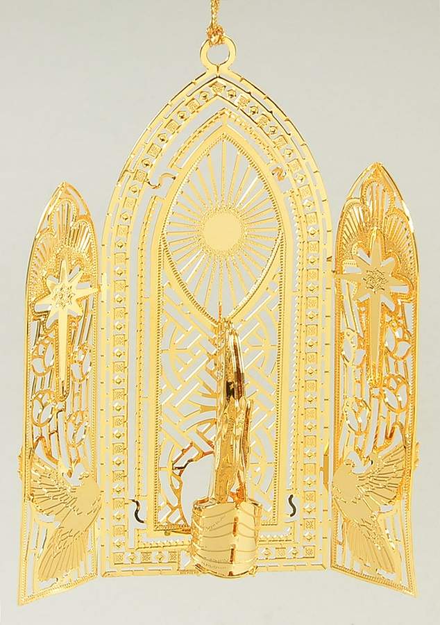 2008 Gold Christmas Ornament Coll A Christmas Prayer - Boxed by Danbury Mint-1