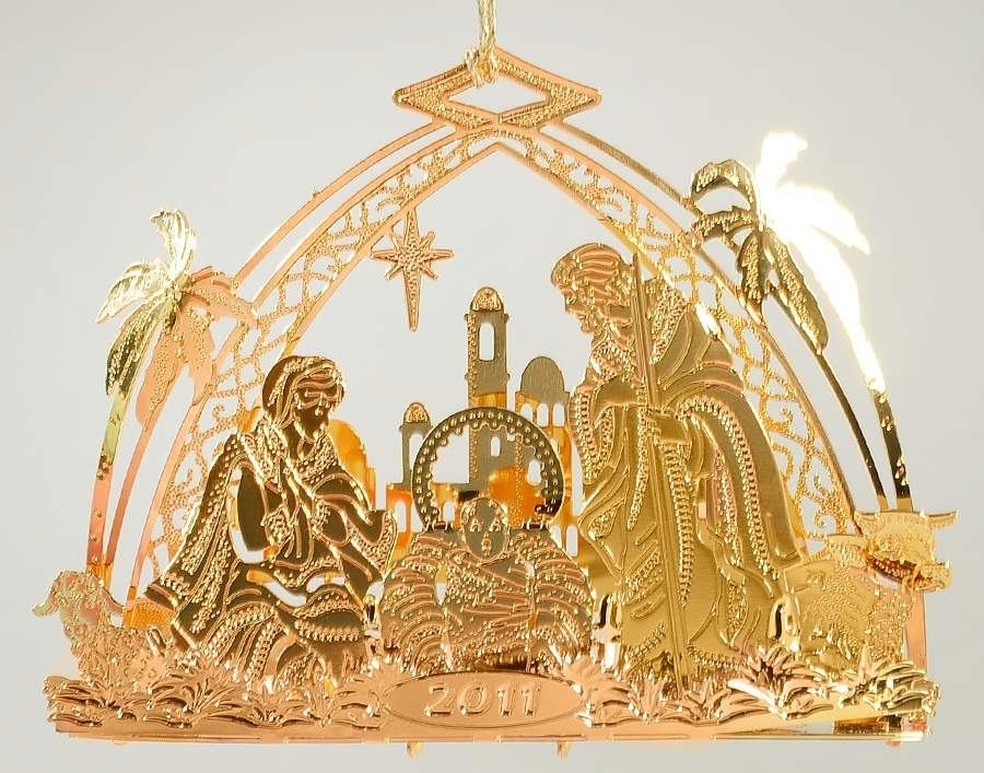 2008 Gold Christmas Ornament Coll Wrapped With Love - Boxed by Danbury Mint-1