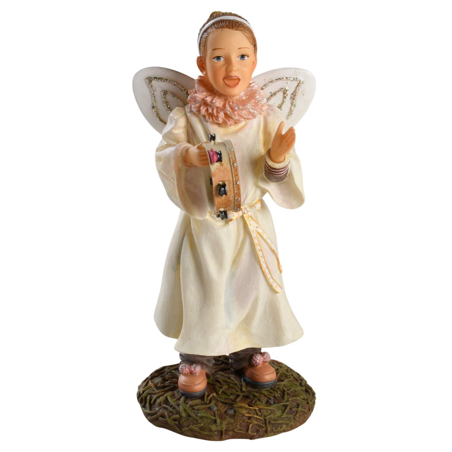 Mama Says Nativity Tambourine Angel - Boxed by Demdaco-1