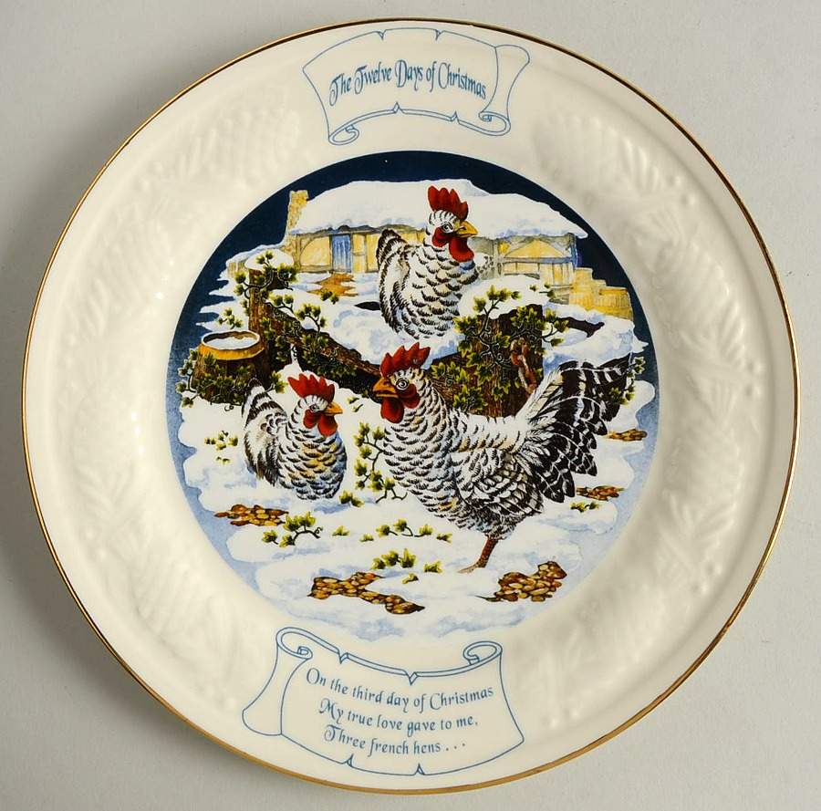Twelve Days of Christmas Three French Hens - No Box by Donegal Parian-1