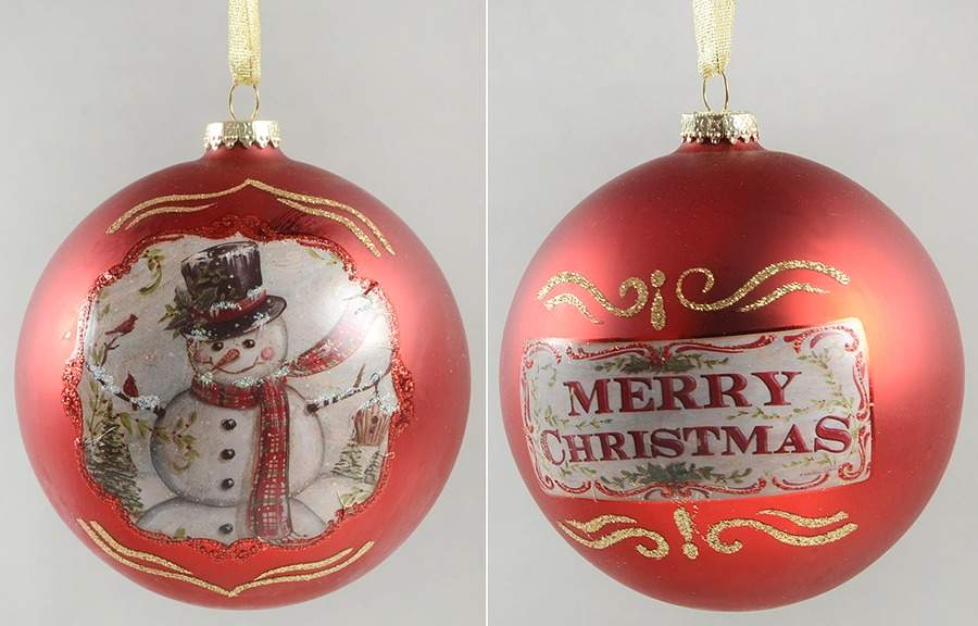 Christmas Ornament Snowman - No Box by Demdaco-1