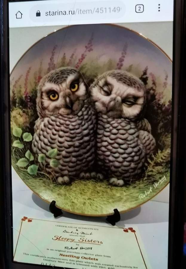 Nestling Owlets Sleepy Sisters - No Box by Danbury Mint-1