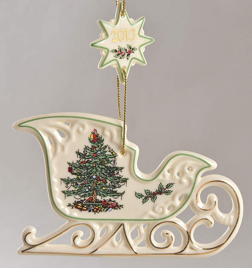 Christmas Tree Annual Ornaments Sleigh - With Box Bx2013 by Danbury Mint-1