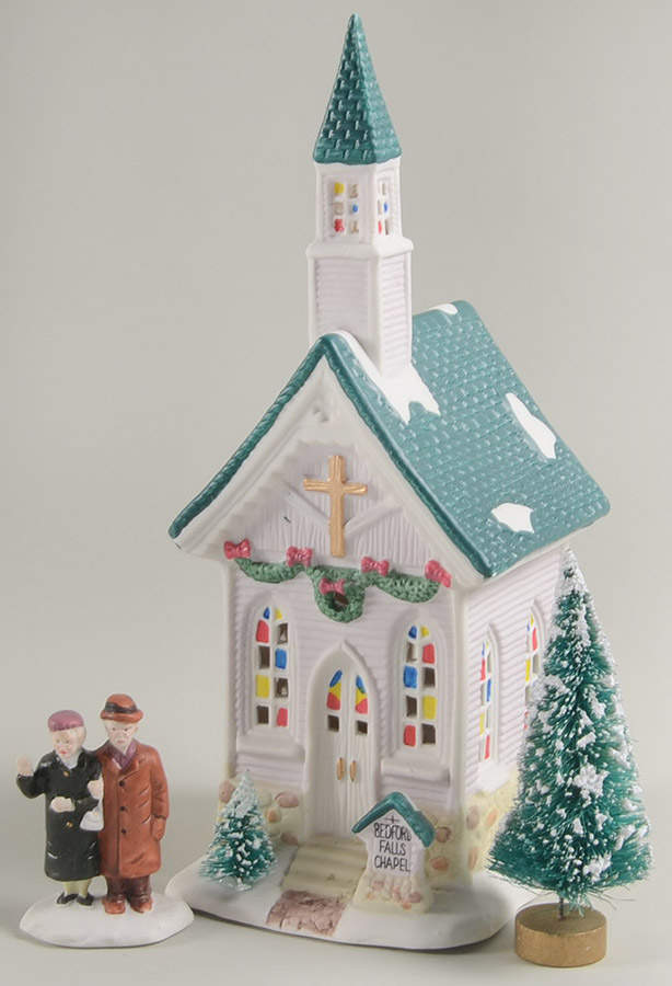 It's a Wonderful Holiday - Bedford Falls Chapel Set -Set Of 3 (W/Sisal Tree) - Boxed by Dayton Hudson-1