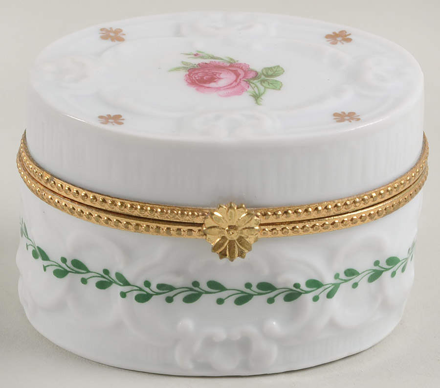 Limoges Box Rose With Gold Flower Clasp - No Box by Philippe Deshoulieres-1