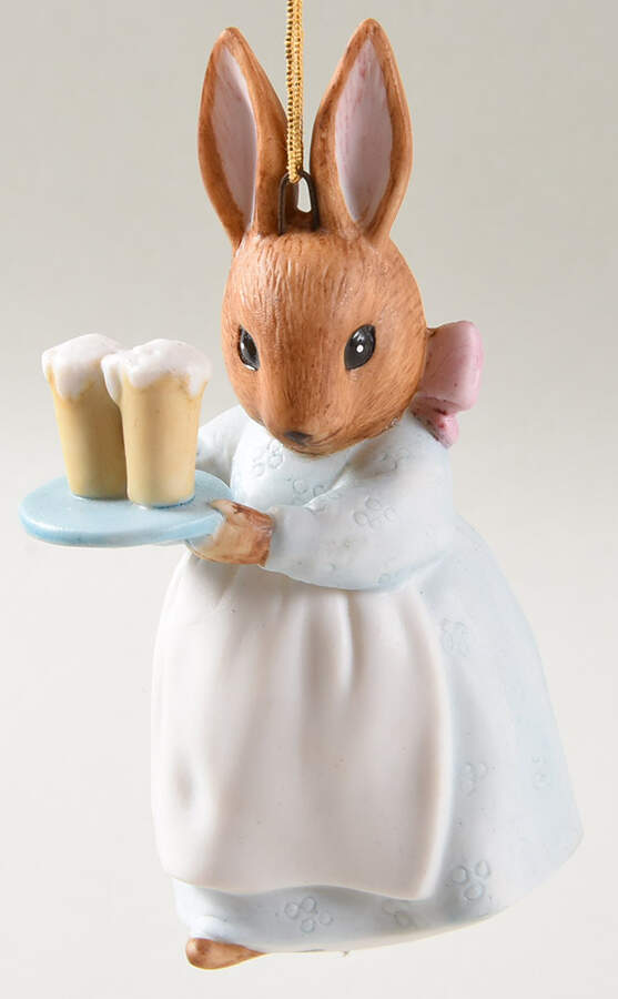 Beatrix Potter Christmas Ornament Collection Mrs Rabbit Carrying Drinks - No Box by Danbury Mint-1