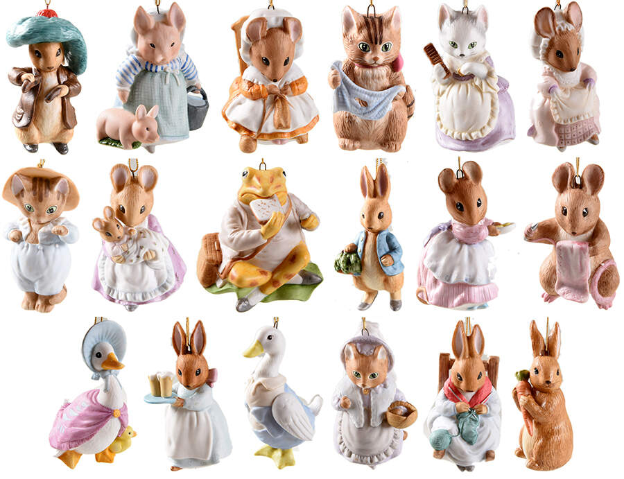 Beatrix Potter Christmas Ornament Collection Beatrix Potter Christmas Ornament Set 18 - With Box by Danbury Mint-1