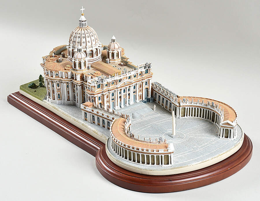 Historic Catholic Churches St.Peter's Basilica- The Vatican - No Box by Danbury Mint-1
