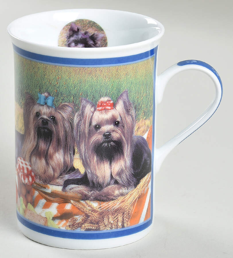 Elegant Yorkies Mug Yorkie Picnic - No Box by Danbury Mint-1