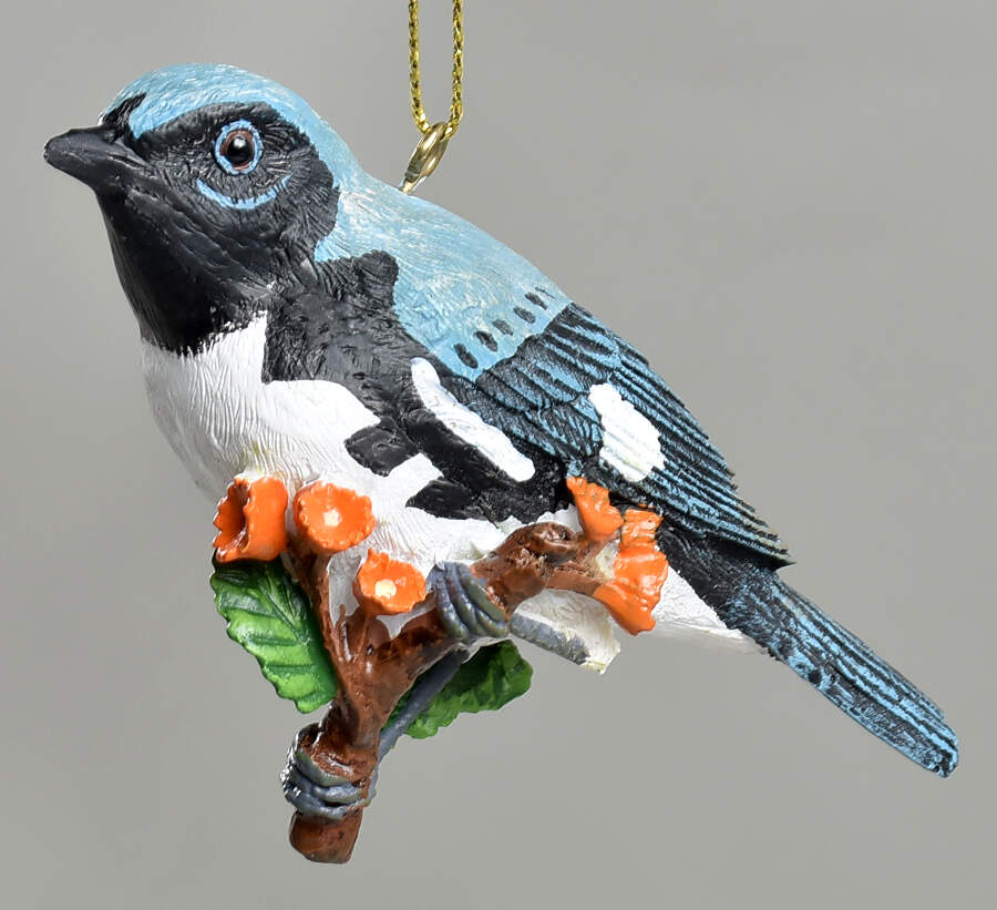 The Songbird Christmas Ornaments Black-Throted Blue Warber - No Box by Danbury Mint-1