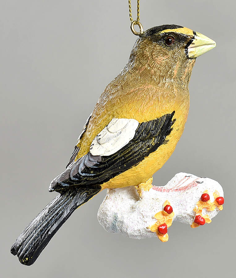 The Songbird Christmas Ornaments Evening Grosbeak - No Box by Danbury Mint-1