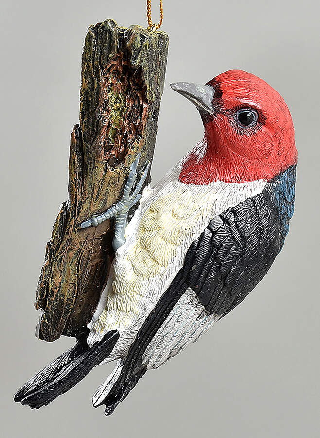 The Songbird Christmas Ornaments Read-Headed Woodpecker - No Box by Danbury Mint-1