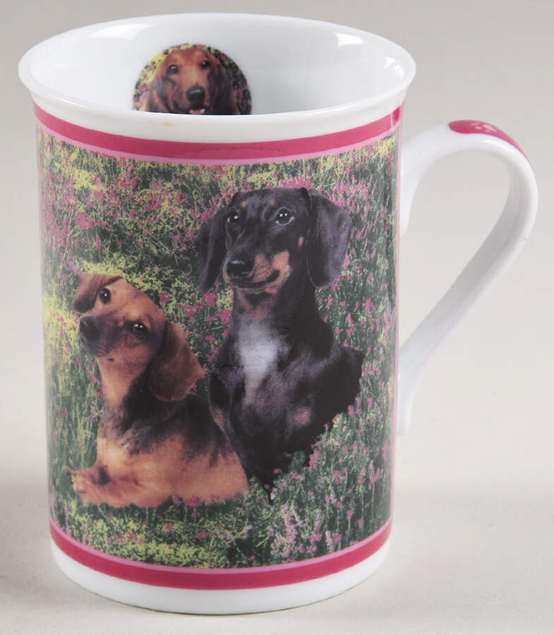 Darling Dachshunds Hiding In Heather - No Box by Danbury Mint-1