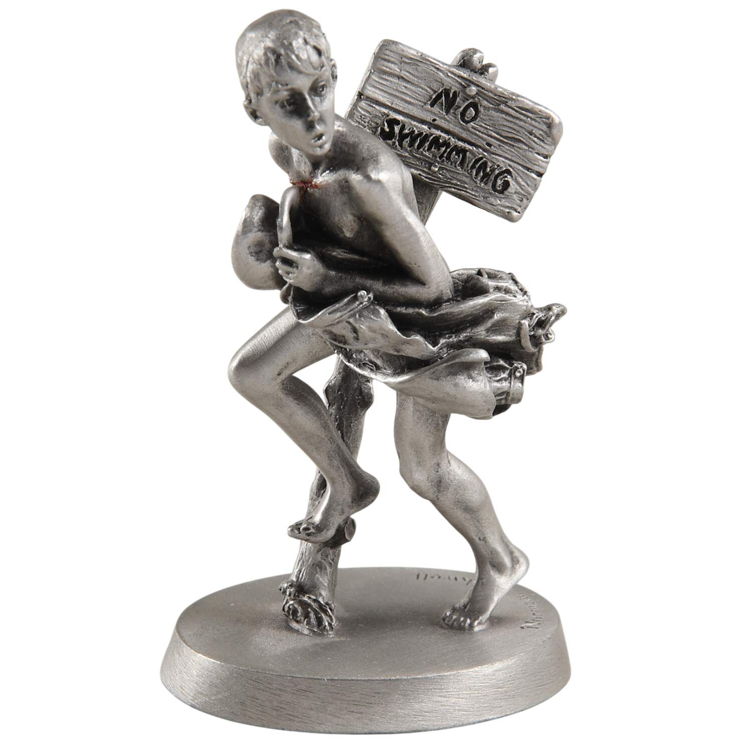Norman Rockwell Pewter Figurine No Swimming - Boxed by Dave Grossman-1