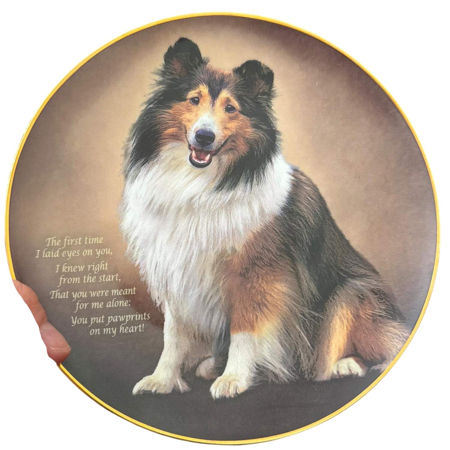 Cherished Shelties Pawprints On My Heart - No Box by Danbury Mint-1