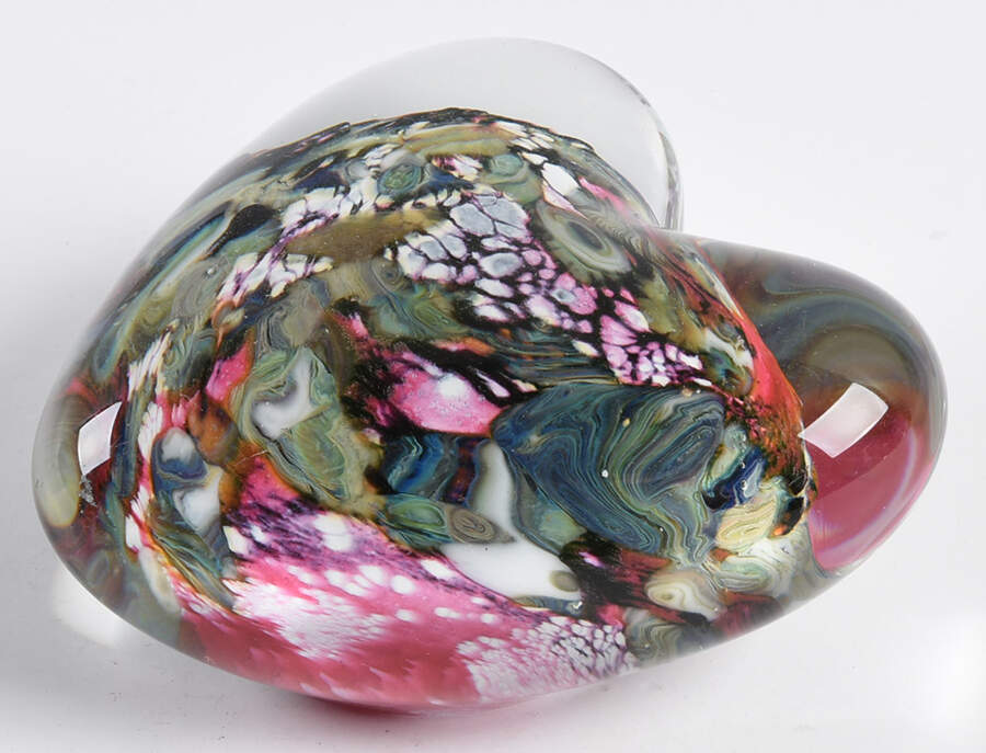 Eickholt Studios Crystal Paperweight Heart-Pink, Green,Black  - No Box by Eickholt Studios-1