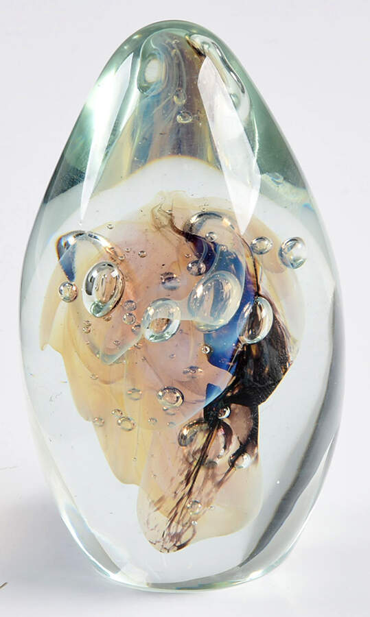 Eickholt Studios Crystal Paperweight Teardrop Bubbles Smoke Purple - No Box by Eickholt Studios-1