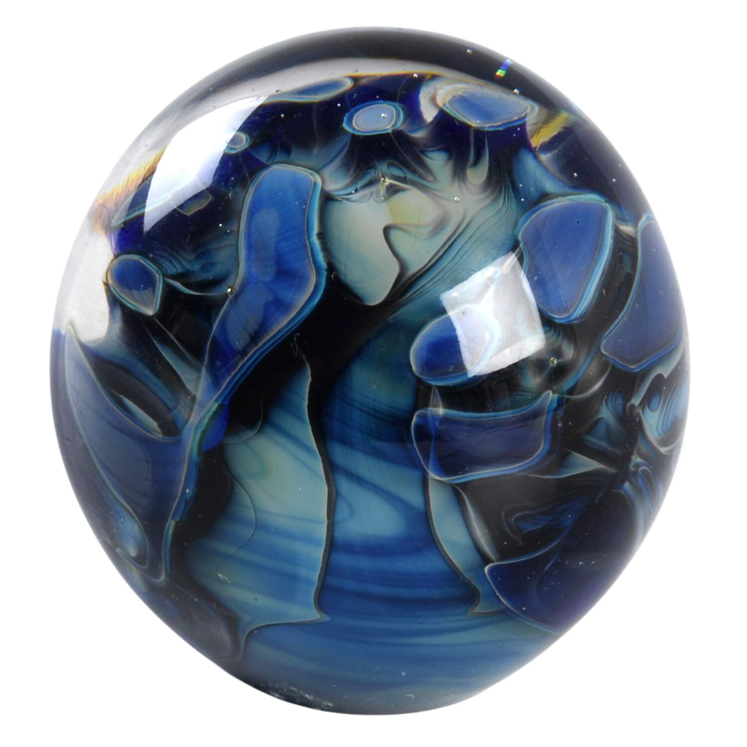 Eickholt Studios Crystal Paperweight Blue/Green Ocean Freeform - No Box by Eickholt Studios-1