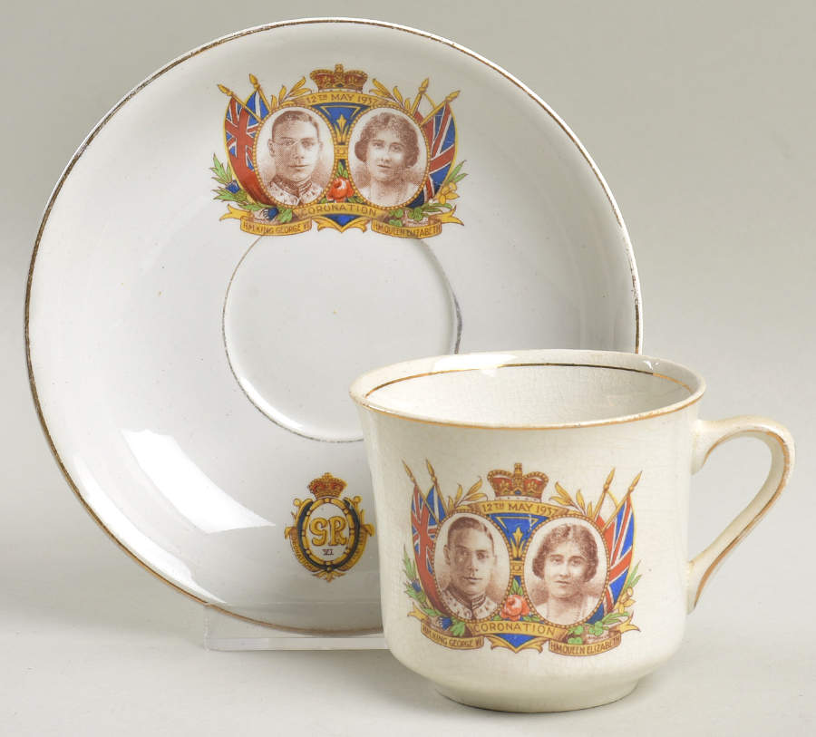 Royalty Commemoratives George Vi  Coronation Cup & Saucer  - No Box by England-1