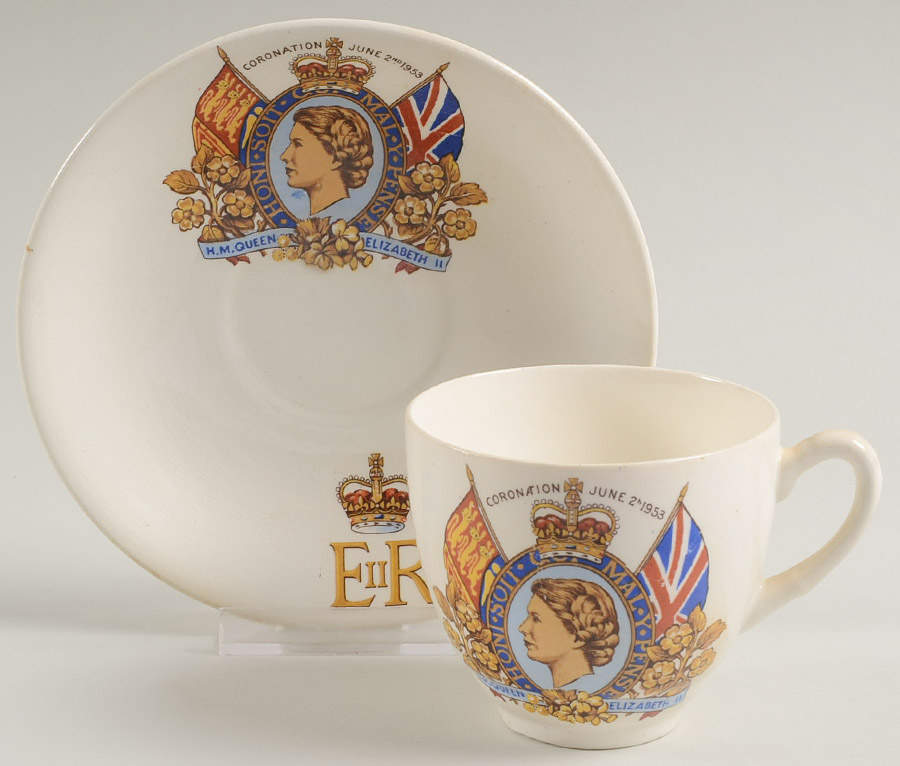 Royalty Commemoratives Elizabeth Ii Coronation Cup & Saucer - No Box by England-1