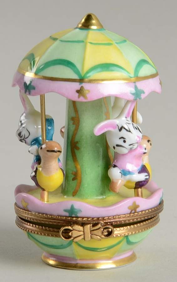 Elda Creations Limoges Box Bunny Carousel - No Box by Elda Creations-1