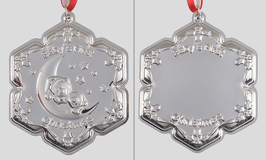 Baby's First Christmas Bear On Moon - Boxed by Empire Silver Co-1