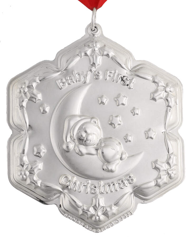 Baby's First Christmas Bear On Moon - Boxed by Empire Silver Co-1