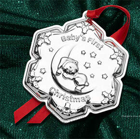 Baby's First Christmas Bear On Moon - Boxed by Empire Silver Co-1