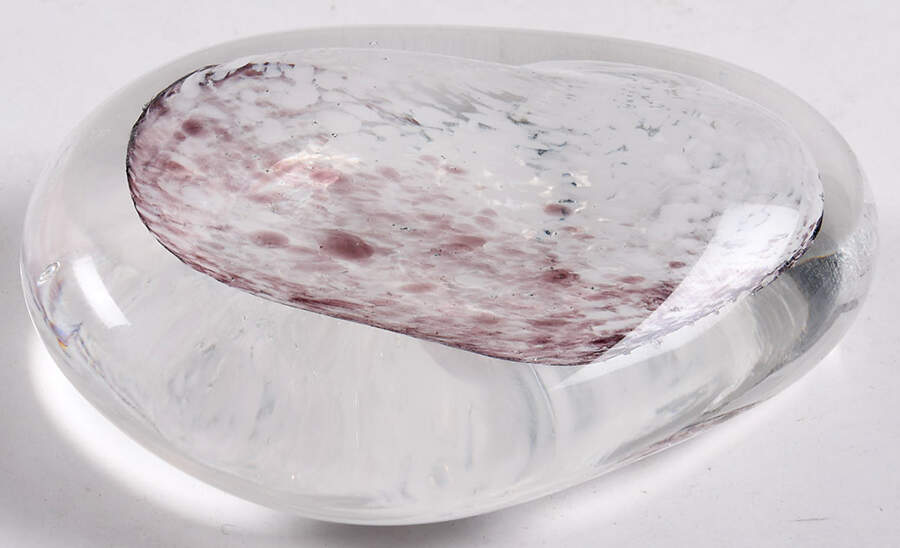 Art Glass Paperweights White And Purple Chip Cloud - No Box by Egermann Crystal-1