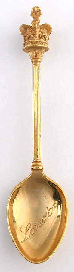 Goldplated Souvenir Spoons Crown London - No Box by Exquisite Ej Ltd-1