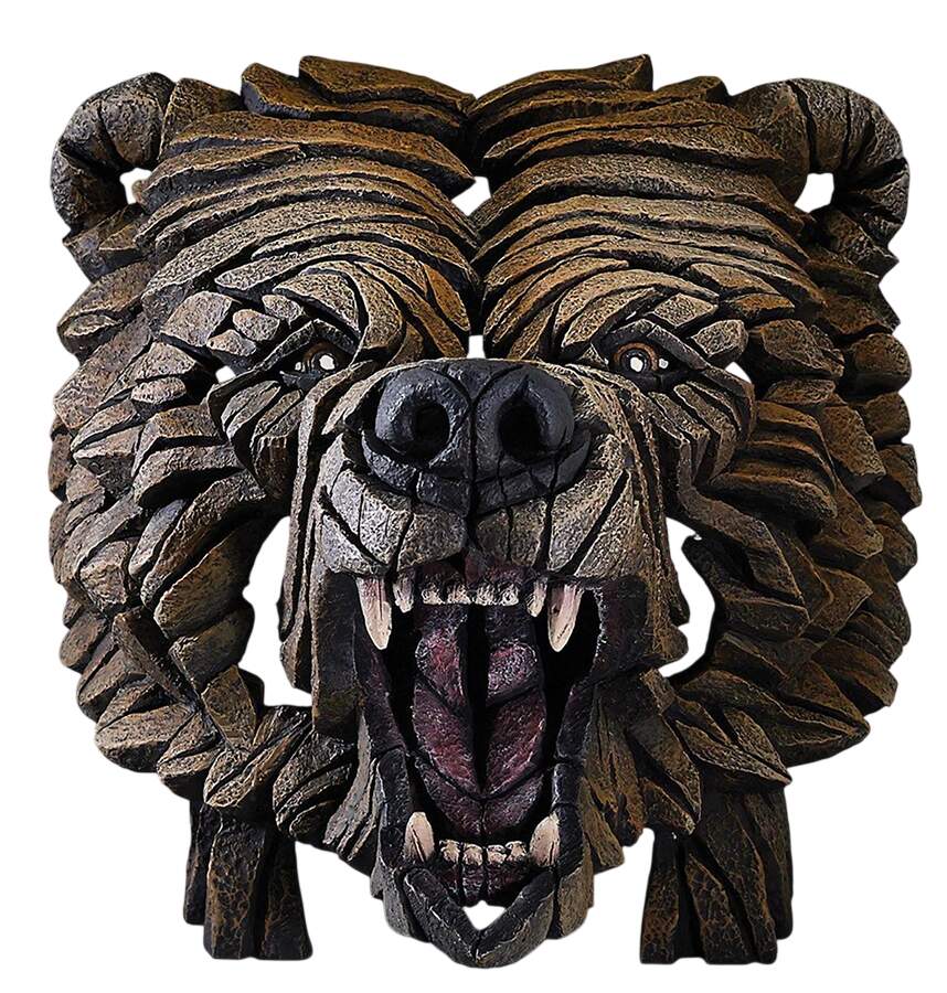 Wild Animals Bear Bust Brown And Black - Boxed by Edge Sculpture By Matt Buckley-1