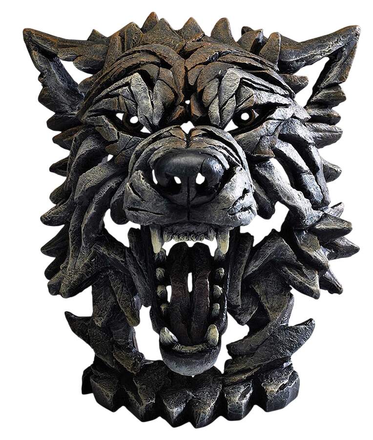 Wild Animals Wolf Bust Grey And White - Boxed by Edge Sculpture By Matt Buckley-1