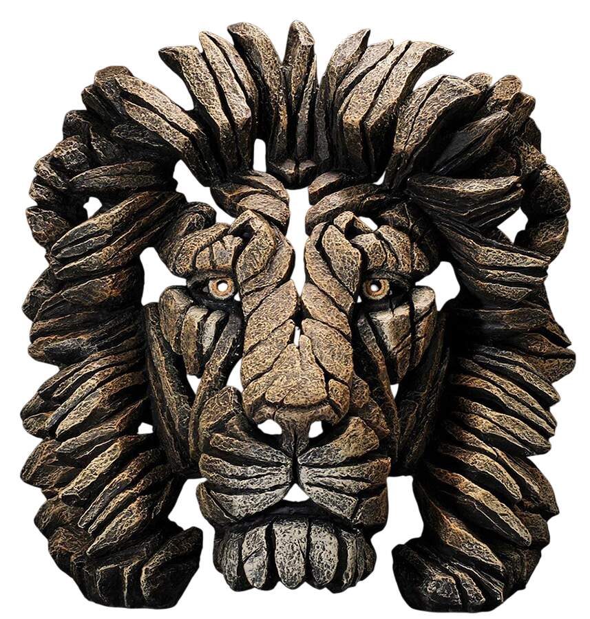 Wild Animals Lion Bust Gold And White - No Box by Edge Sculpture By Matt Buckley-1