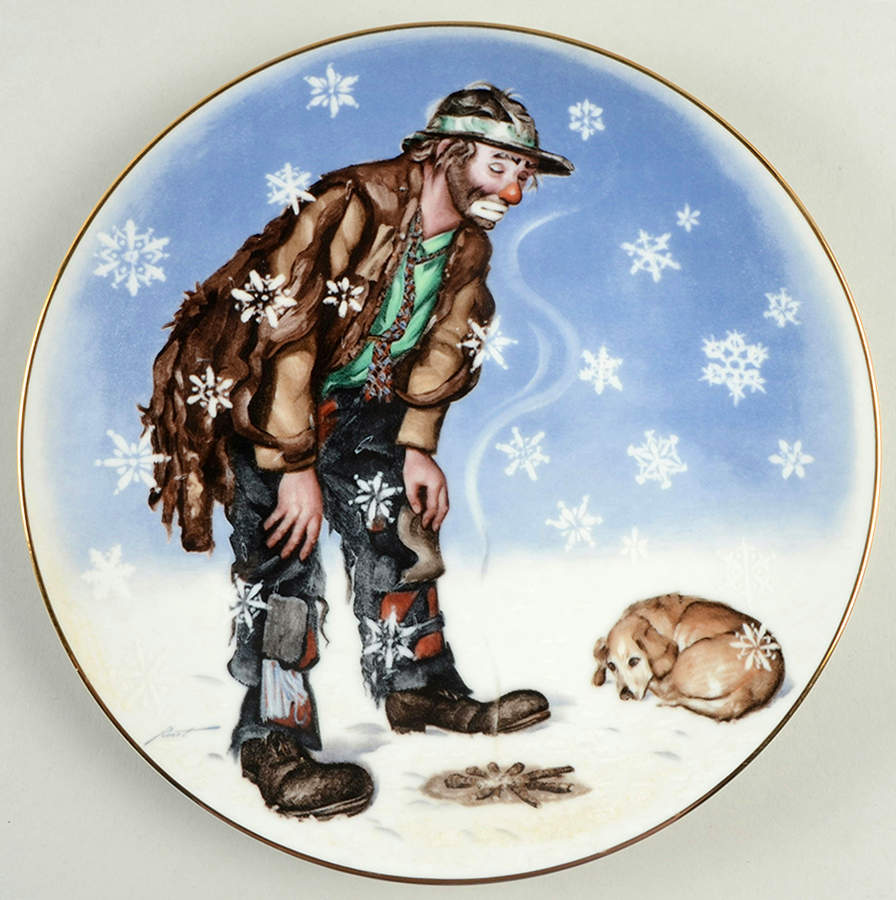 Emmett Kelly Jr Clown Winter - No Box by Flambro-1