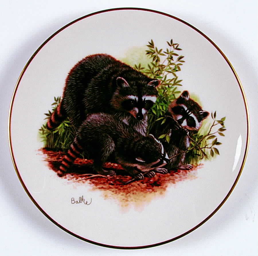 Mothers Day Plate Raccoons - No Box by Fleetwood Collection-1