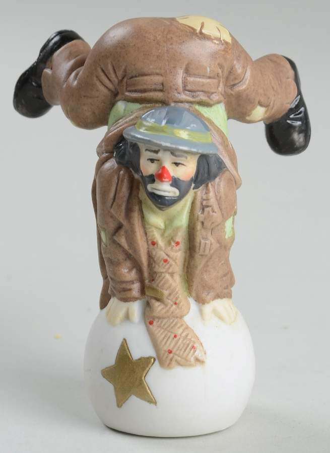 Emmett Kelly Jr Collection Mniatures On Ball-Two Legs Up/Gray Hat - No Box 55a by Flambro-1