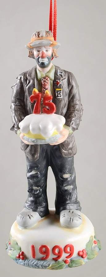 Emmett Kelly Jr Ornaments 1999-75th Birthday-Diamond Jubilee - Boxed by Flambro-1