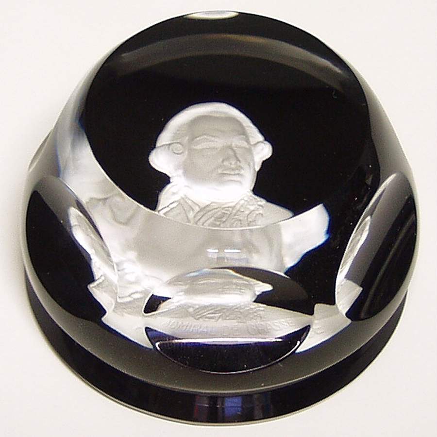 Cameos In Crystal-Bicentennial Admiral Comte De Grasse - No Box by Franklin Mint-1