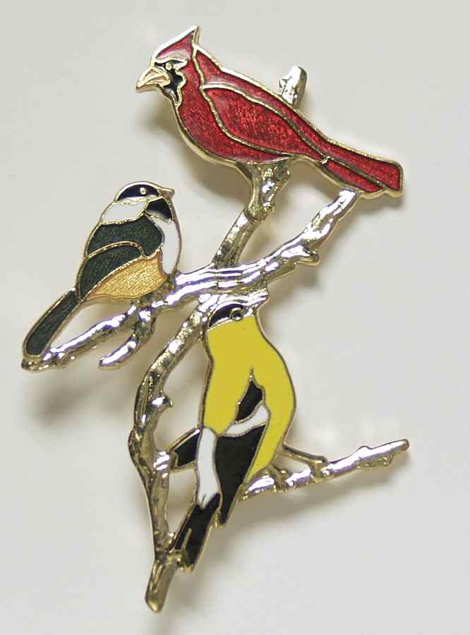 Fine Enamels Jewelry 3 Birds On Branch - Boxed by Fine Enamels-1