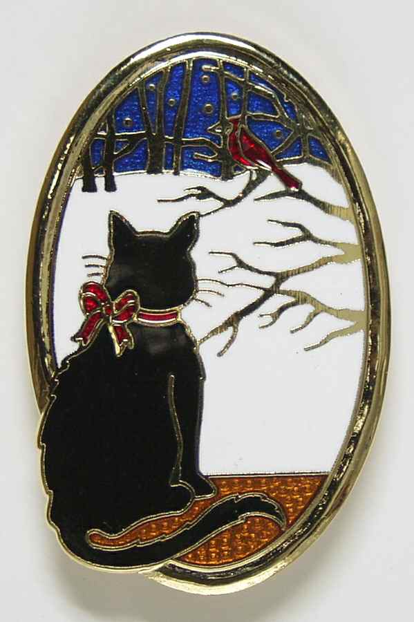 Fine Enamels Jewelry Cat In Window - Boxed by Fine Enamels-1